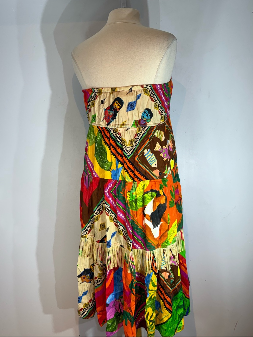 Anthropologie x Farm Rio Palila Fringed Midi Dress Size XS NWT - Picture 6 of 12